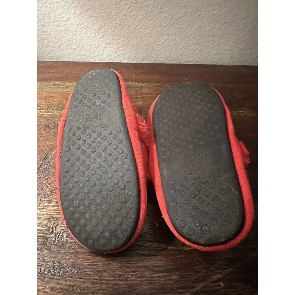 Minnie Mouse Slippers - Disney‎ Girl's (11-12 M US Little Kid, Red/White)